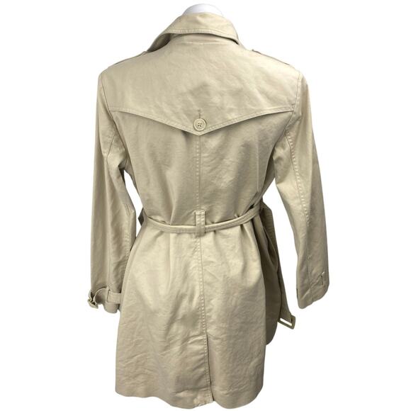 Tommy Hilfiger Women's Khaki Double Breasted Tie Waist Trench Coat Jacket Size M - Picture 2 of 6